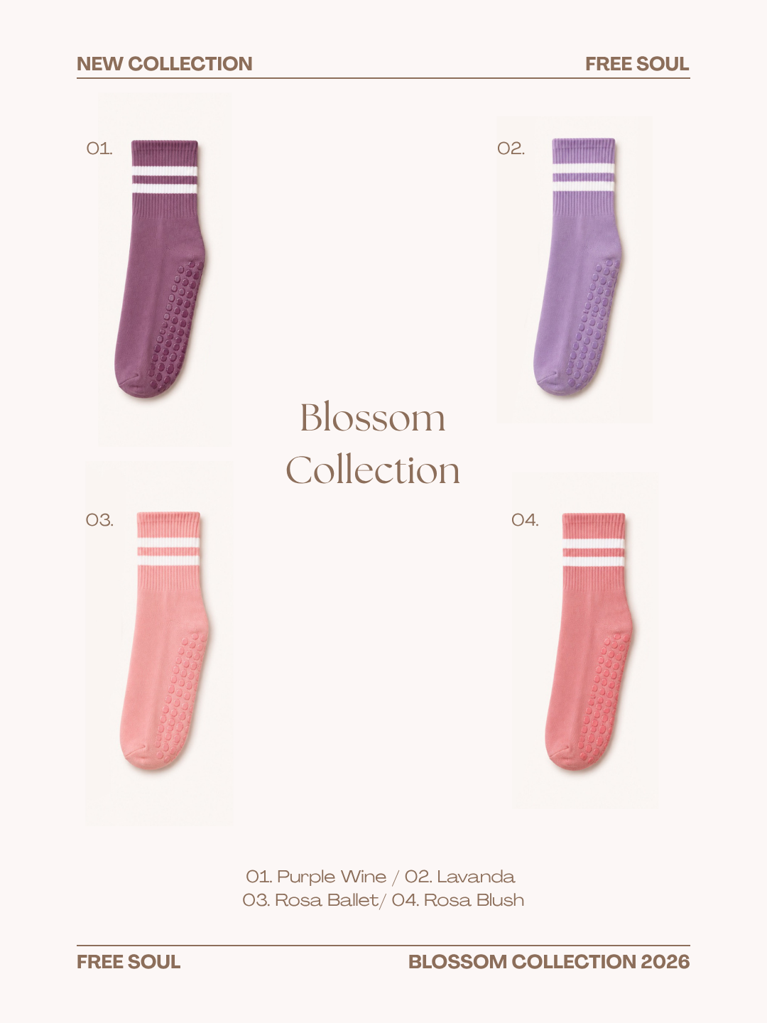 Calceta Antideslizante Large - Colección Blossom
