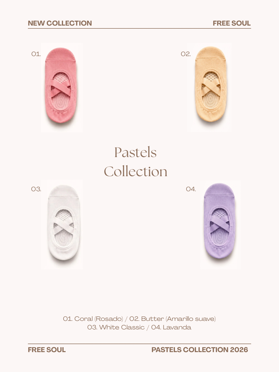 Calceta Antideslizante Short - Colección Pastels