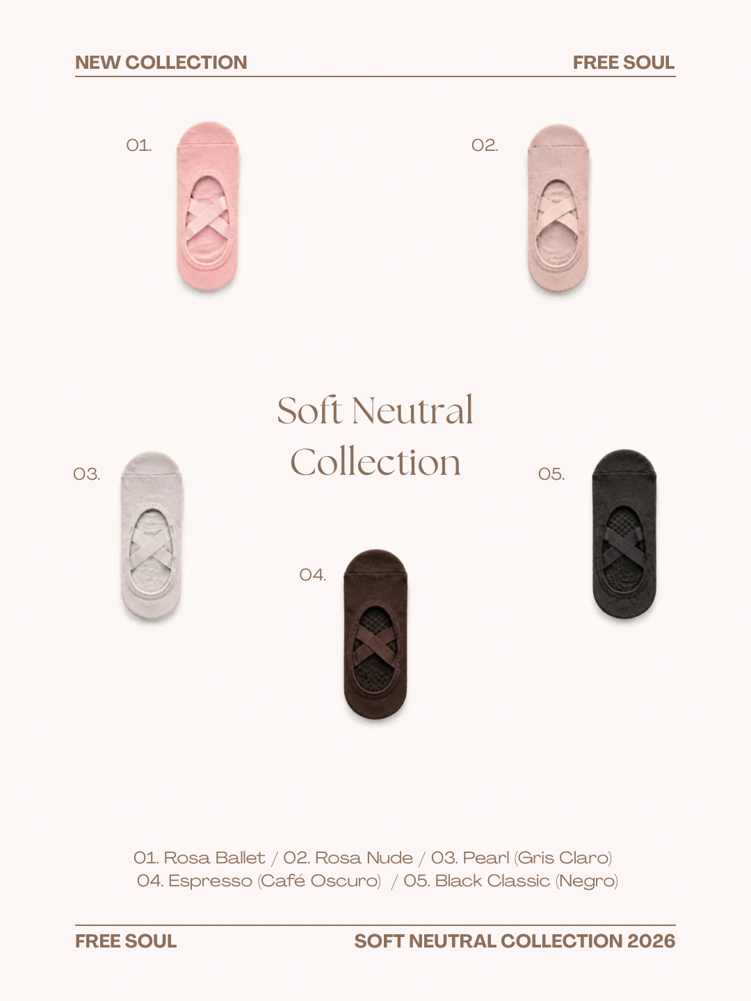 Calceta Antideslizante Short - Colección Soft Neutral