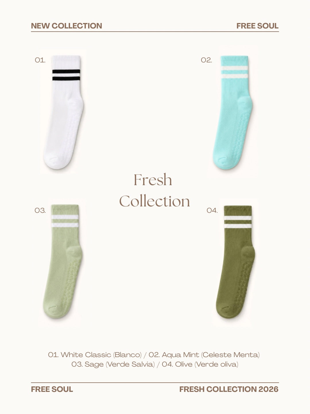 Calceta Antideslizante Large - Colección Fresh