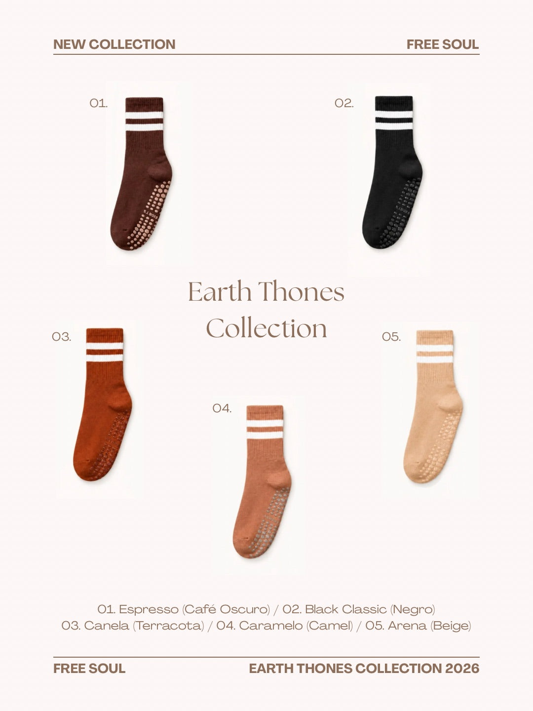 Calceta Antideslizante Large - Colección Earth Tones
